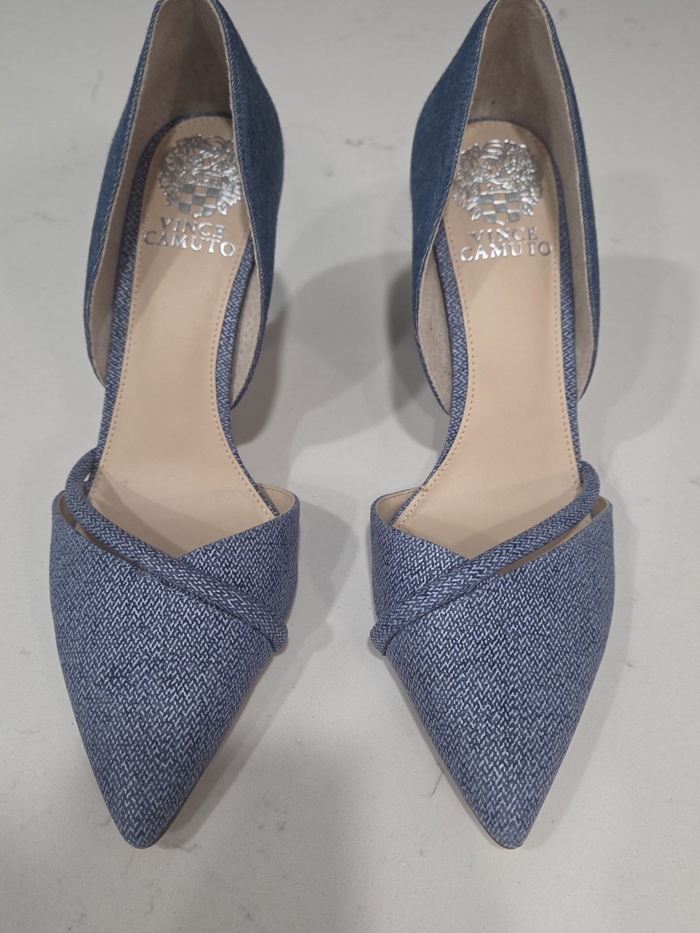 Vince Camuto Denim-Blue Pointed D'Orsay Pumps